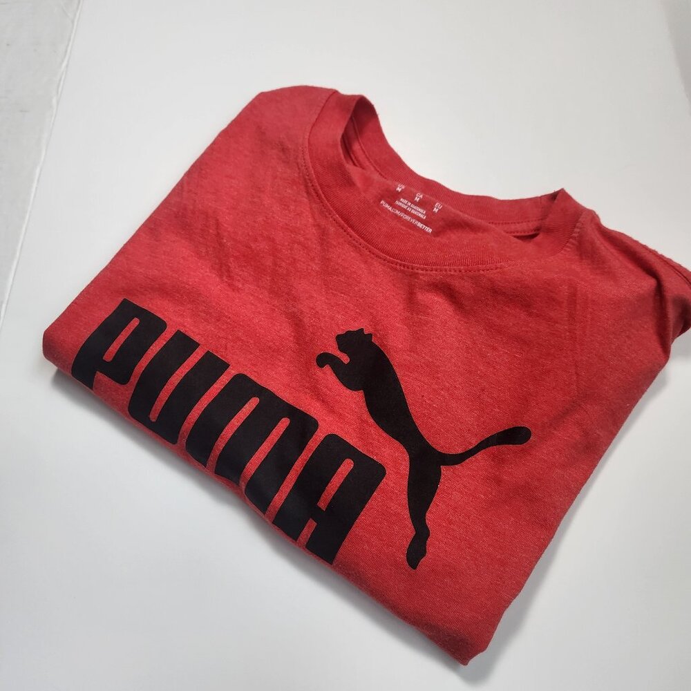 Puma Logo T Shirt Men’s Medium Red Graphic Athletic Casual Tee